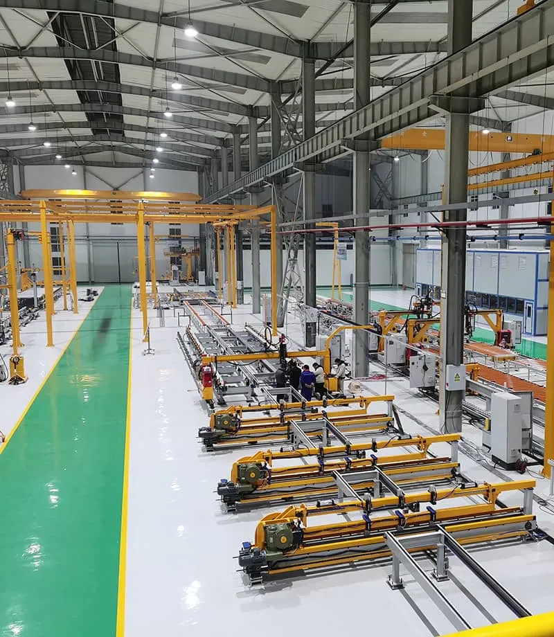 Automated welding line used for high volume aluminum semi trailer manufacturing