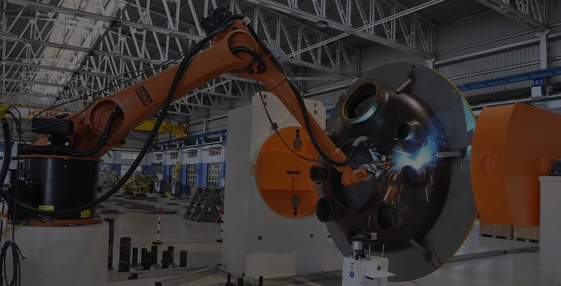 Industrial robotic welding automation system for metal manufacturing