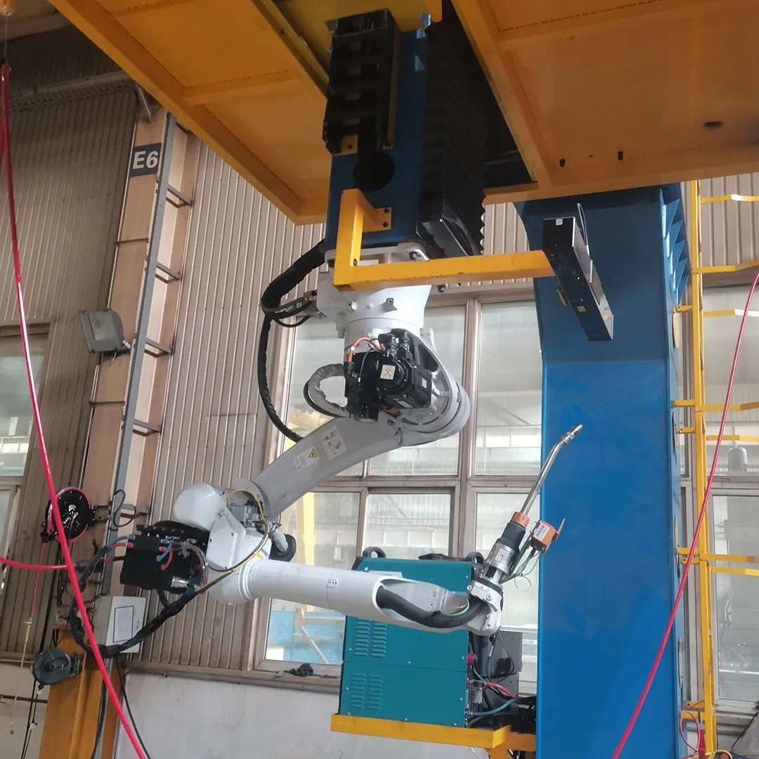 Flexible robotic welding layouts for H beam and structural steel manufacturing