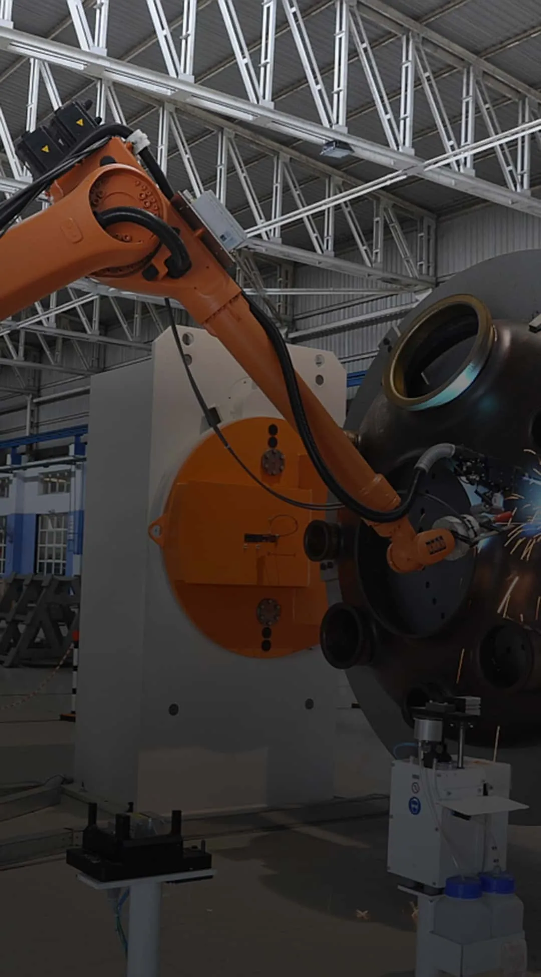 Industrial robotic welding automation system for metal manufacturing