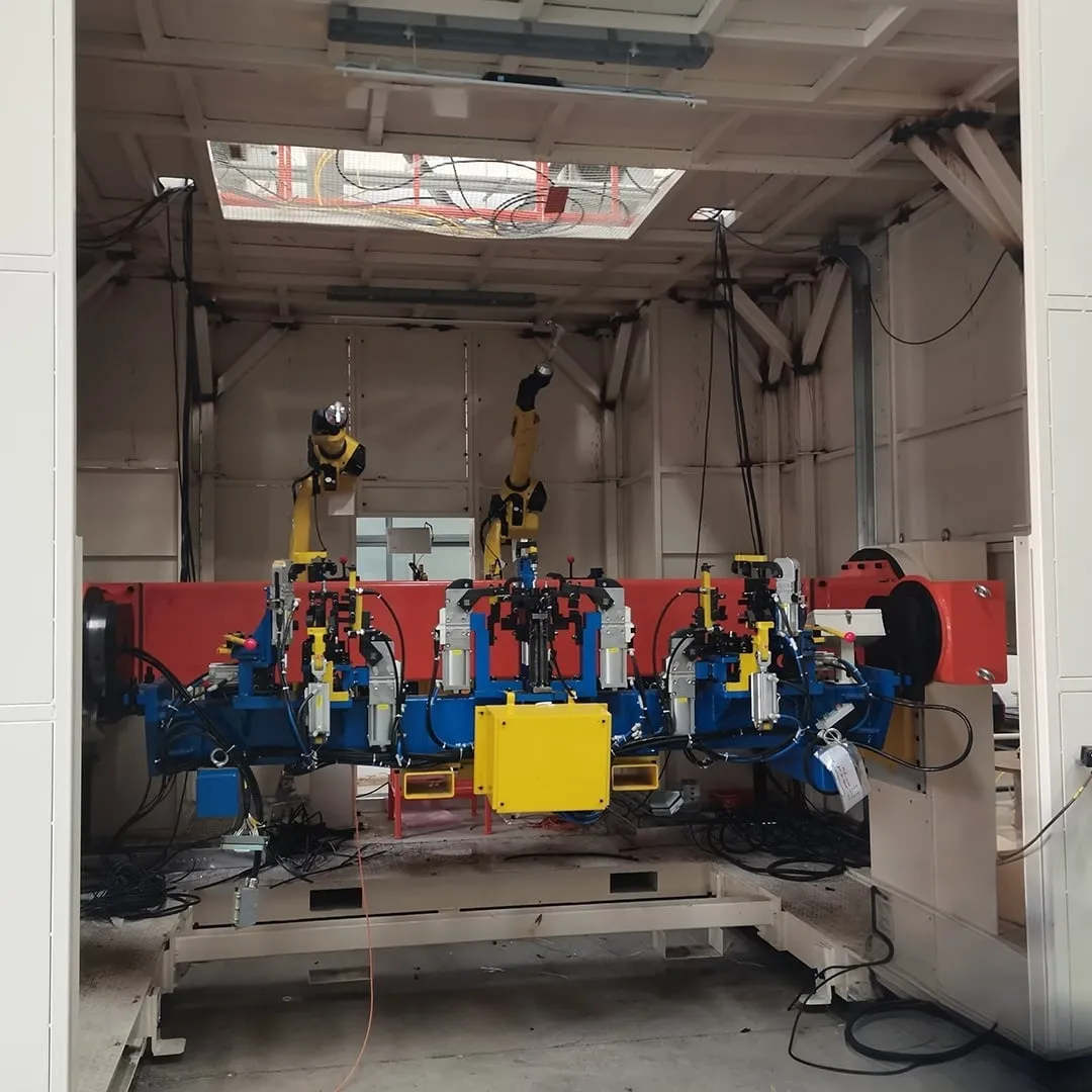 Custom robotic welding automation system designed for specific metal part geometry
